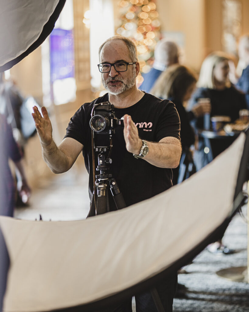 Directing subject for a headshot