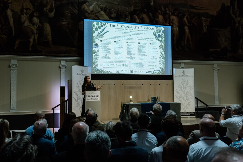 Guest speaker and audience presenting at The Gin Guild Ginposium in London