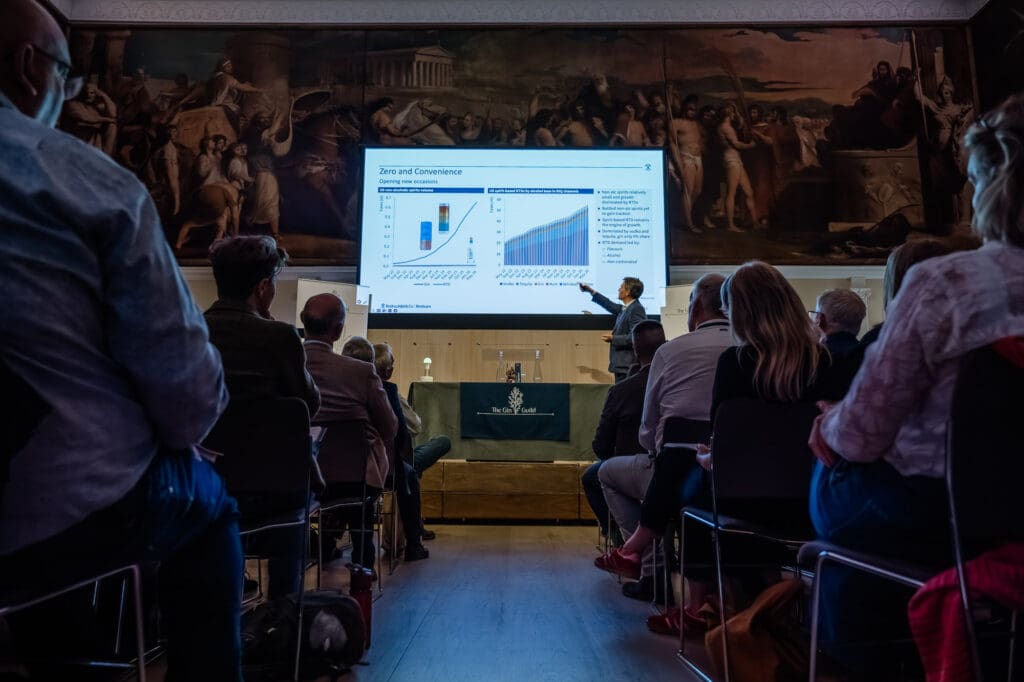 Guest speaker presenting at The Gin Guild Ginposium in London